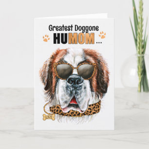 Saint Bernard Hund Underbarare HuMOM Mors dag Helgkort
