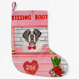 Saint Bernard Hund Valentindagen Kissing Booth Liten Julstrumpa