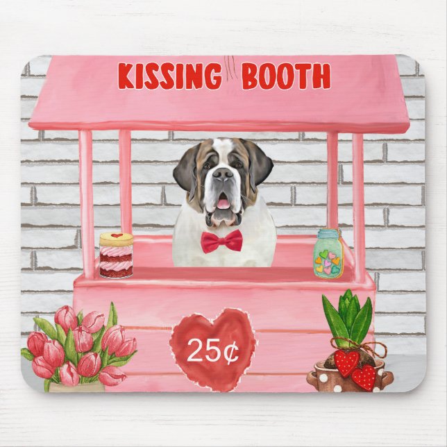 Saint Bernard Hund Valentindagen Kissing Booth Musmatta (Framsidan)