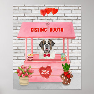 Saint Bernard Hund Valentindagen Kissing Booth Poster