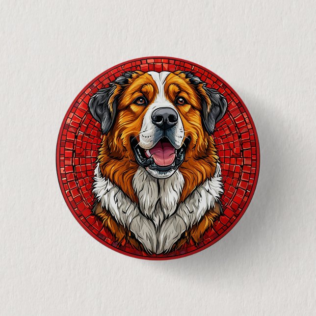 🐶 Saint Bernard Hundälskare Märke För Hundägare � Knapp (Framsida)