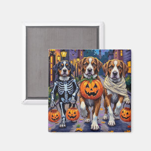 Saint Bernard Hundar i Halloween Kostymer Magnet