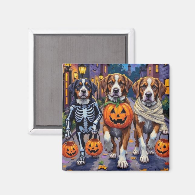 Saint Bernard Hundar i Halloween Kostymer Magnet (Front/Back)