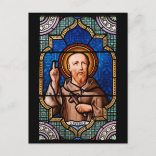 Saint Bernard i Clairvaux stached Glass Art Vykort