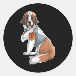 Saint Bernard I Kärlek Mamma Tattoo Hund tröja Fun Runt Klistermärke