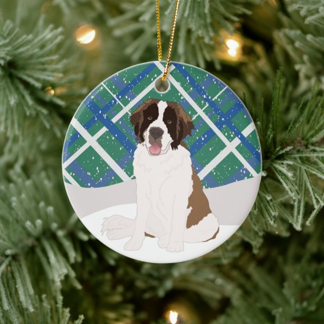 Saint Bernard-jul Julgransprydnad Keramik (Träd)