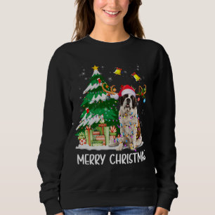 Saint Bernard jul Ljus Träd Santa Julafton Paj T Shirt