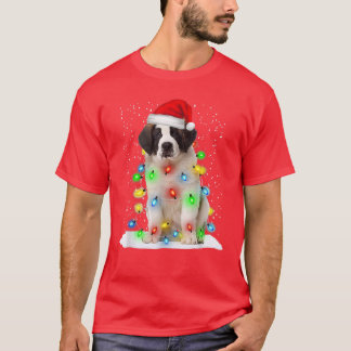 Saint Bernard jul Santa Hat Julafton Färg Light T Shirt