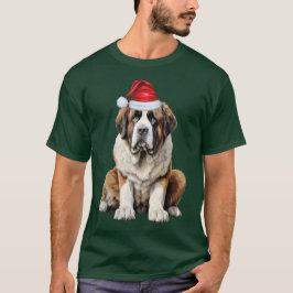 Saint Bernard Jul Tomte Hundälskare Rolig Jul T Shirt
