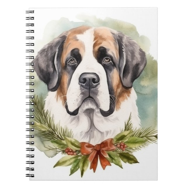 Saint Bernard-julens andningsfläkt Festive-Valp Anteckningsbok (Framsidan)