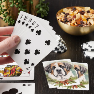 Saint Bernard-julens andningsfläkt Festive-Valp Casinokort