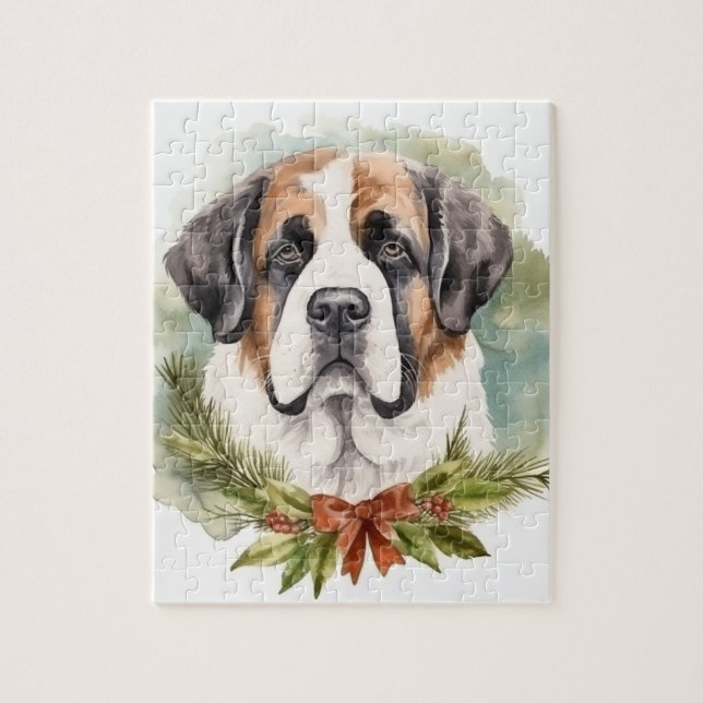 Saint Bernard-julens andningsfläkt Festive-Valp Pussel (Vertikal)