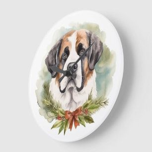 Saint Bernard-julens andningsfläkt Festive-Valp Stor Klocka