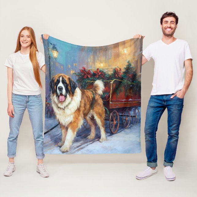 Saint Bernard Julfirande Säsong Fleecefilt (På plats)