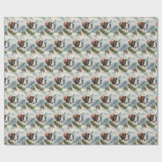 Saint Bernard julfjälls vattenfärgspapper Presentpapper
