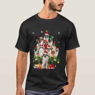 Saint Bernard Julgran Ljus Rolig hund Julafton T Shirt