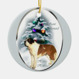 Saint Bernard Julgran Ornaments Julgransprydnad Keramik