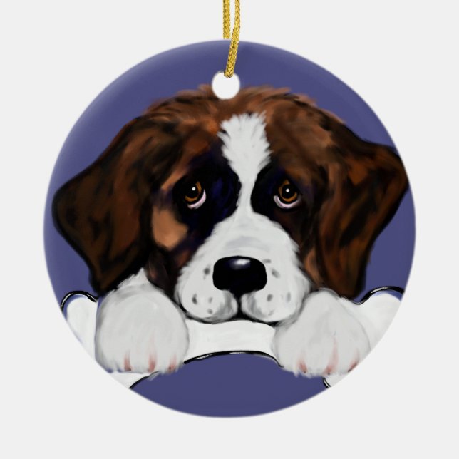 Saint Bernard Julgransprydnad Keramik (Framsidan)
