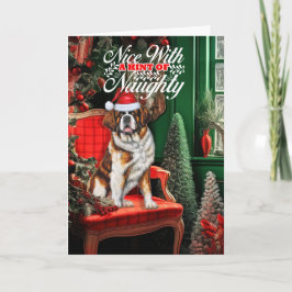 Saint Bernard julhund Elak eller snäll Helgkort