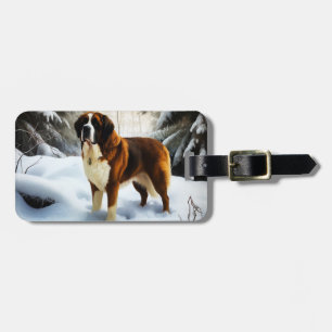 Saint Bernard Låt det snöa jul Bagagebricka
