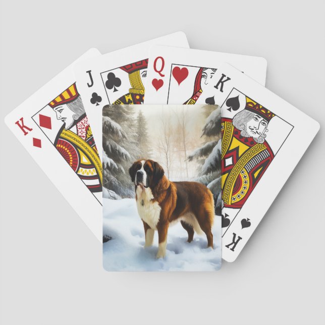 Saint Bernard Låt det snöa jul Casinokort (Baksidan)