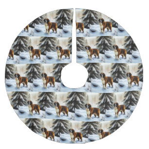 Saint Bernard Låt det snöa jul Julgransmatta Borstad Polyester