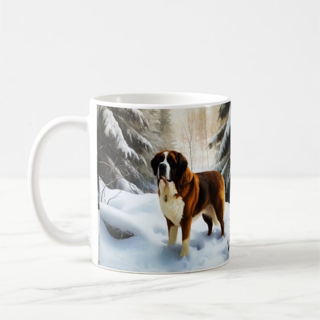 Saint Bernard Låt det snöa jul Kaffemugg (Vänster)