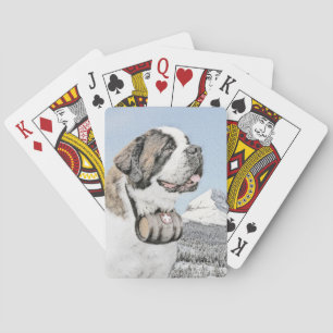 Saint Bernard-målning - Cute Original Hund Art Casinokort