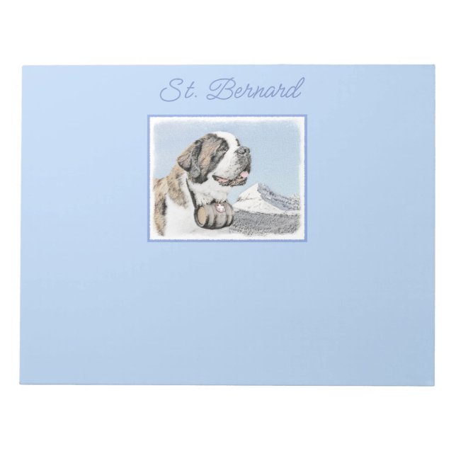 Saint Bernard-målning - Cute Original Hund Art not Anteckningsblock (Framsida)