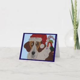Saint Bernard med en tomte Kort
