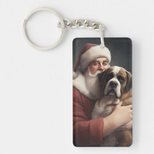 Saint Bernard med Jultomten julafton