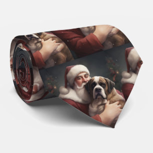 Saint Bernard med Jultomten julafton Slips