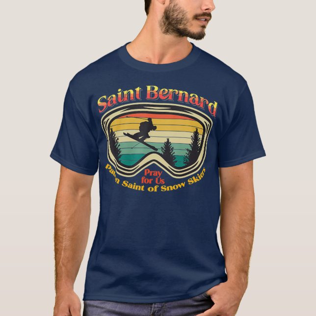 Saint Bernard Montjoux Vintage Sunset Snö T Shirt (Framsida)