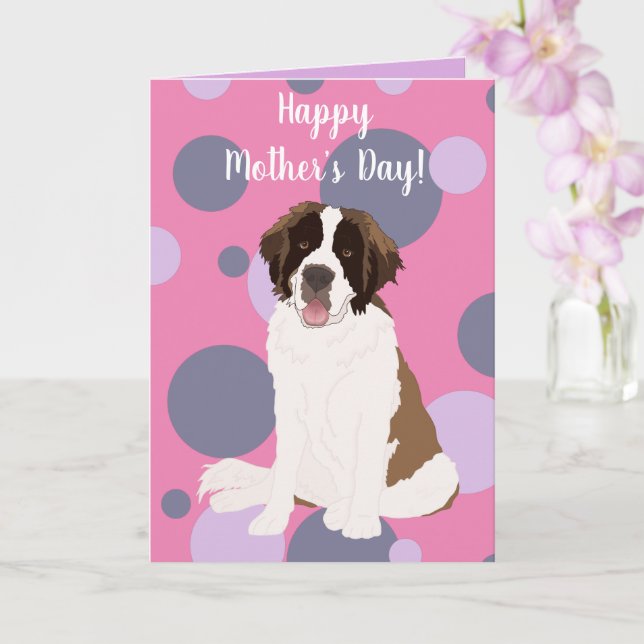 Saint Bernard Mor's Day Card Kort (Orkide)