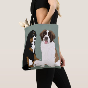 Saint Bernard och Bernese Mountain Hund Tygkasse