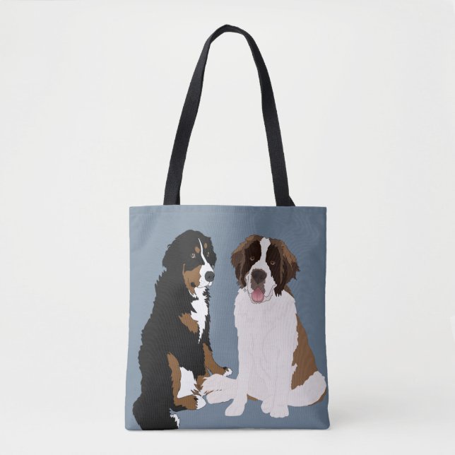 Saint Bernard och Bernese Mountain Hund Tygkasse (Framsida)