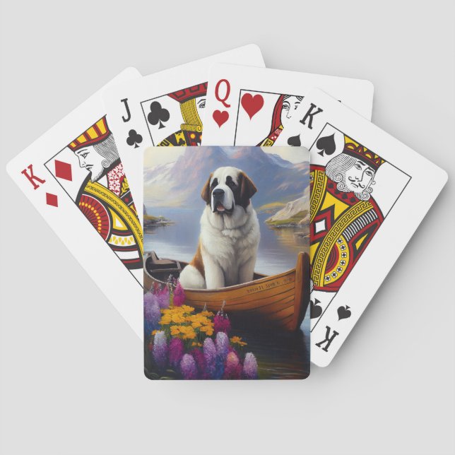 Saint Bernard på en Paddle: En Scenia Äventyr Casinokort (Baksidan)