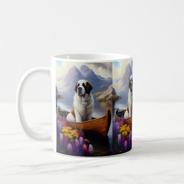 Saint Bernard på en Paddle: En Scenia Äventyr Kaffemugg (Vänster)