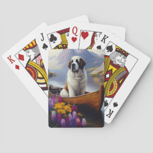 Saint Bernard på paddel: Ett naturskönt äventyr Casinokort