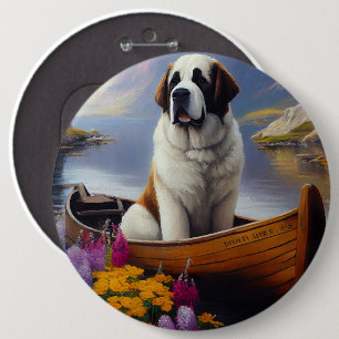 Saint Bernard på paddel: Ett naturskönt äventyr Knapp