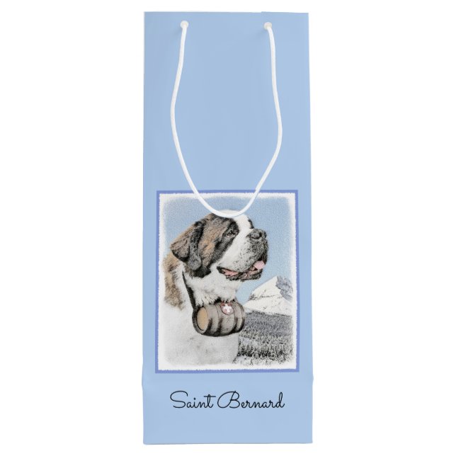 Saint Bernard Painting - Cute Original Hund Art (Baksidan)