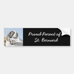 Saint Bernard Painting - Cute Original Hund Art Bildekal