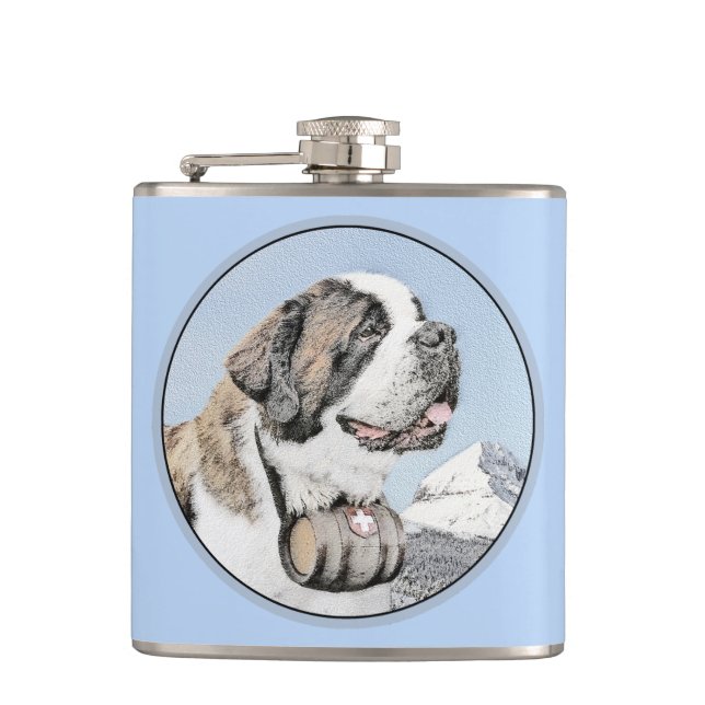 Saint Bernard Painting - Cute Original Hund Art Fickplunta (Framsidan)