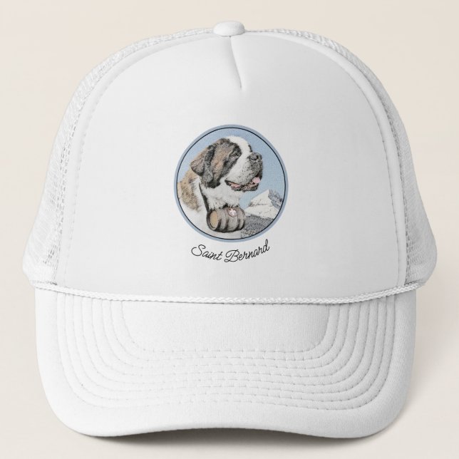 Saint Bernard Painting - Cute Original Hund Art Keps (Framsida)