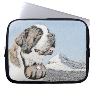 Saint Bernard Painting - Cute Original Hund Art Laptop Fodral