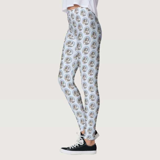 Saint Bernard Painting - Cute Original Hund Art Leggings (Vänster)