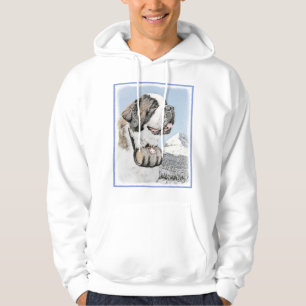 Saint Bernard Painting - Cute Original Hund Art Munkjacka