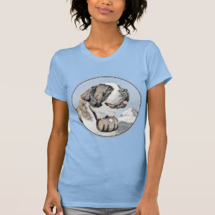 Saint Bernard Painting - Cute Original Hund Art T Shirt