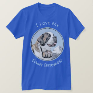 Saint Bernard Painting - Cute Original Hund Art T Shirt