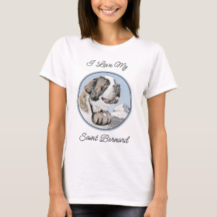 Saint Bernard Painting - Cute Original Hund Art T Shirt